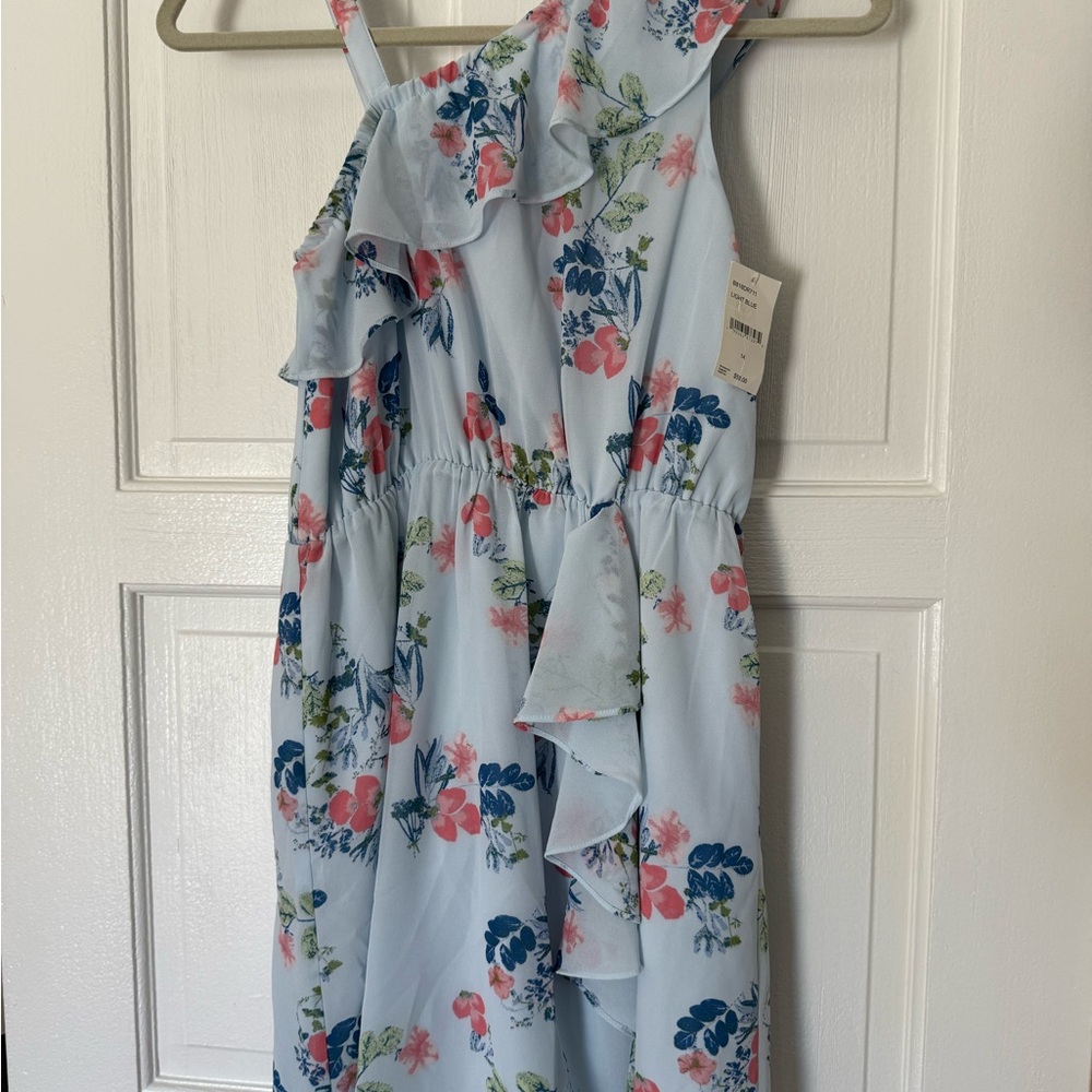 BCBG Floral Blue Kids Dress - size 14